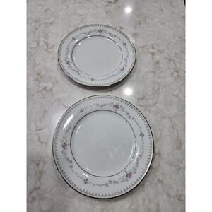 2 Saucers 6.25" Noritake Fairmont Japan 194925 US Design Pink Flowers Home Decor